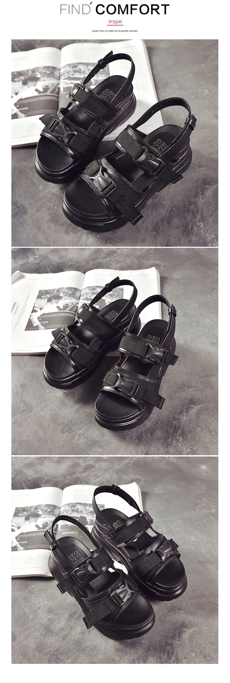 Sandália feminina de sola grossa