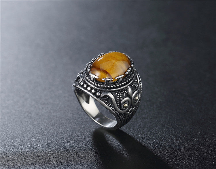 Anel de aço de titânio masculino