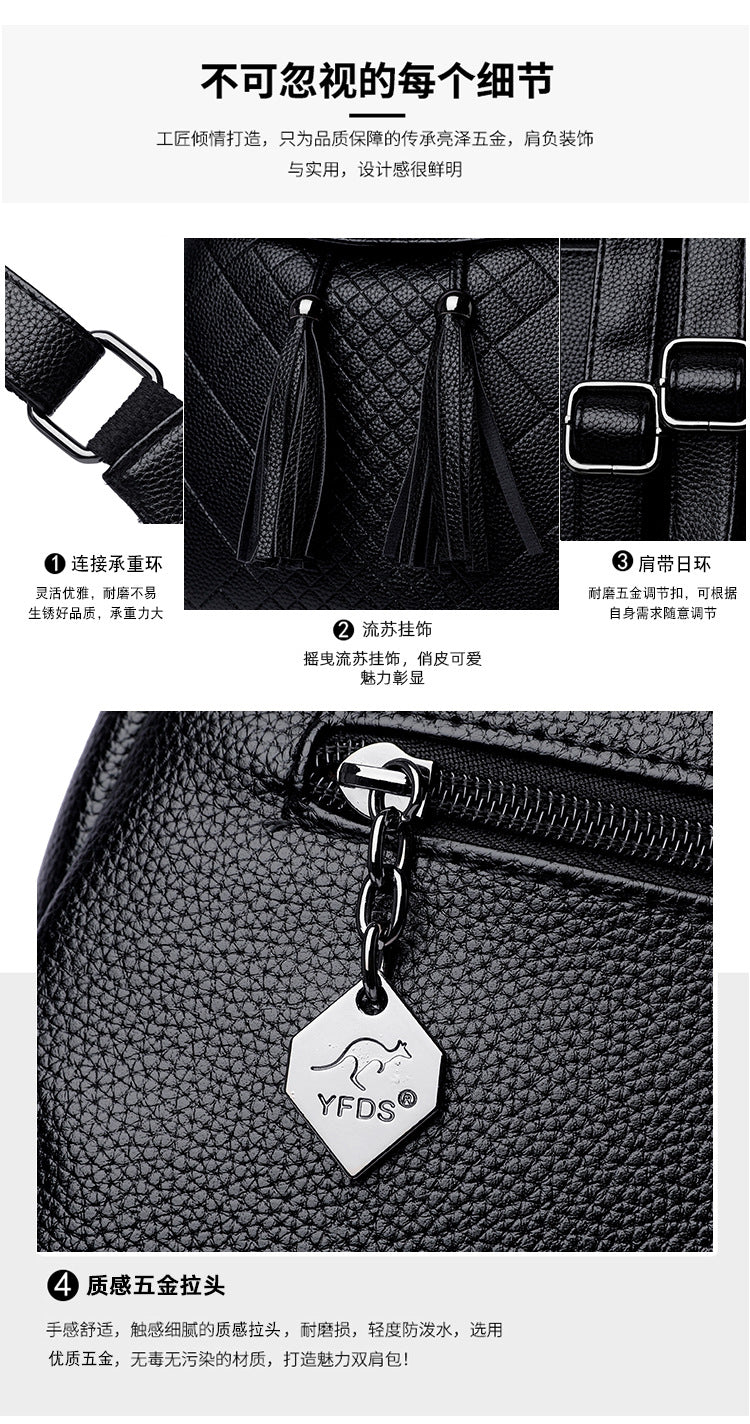 Mochila de couro macio feminina