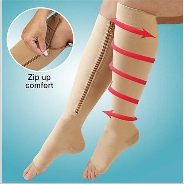Meias Elástica de compressão com ziper