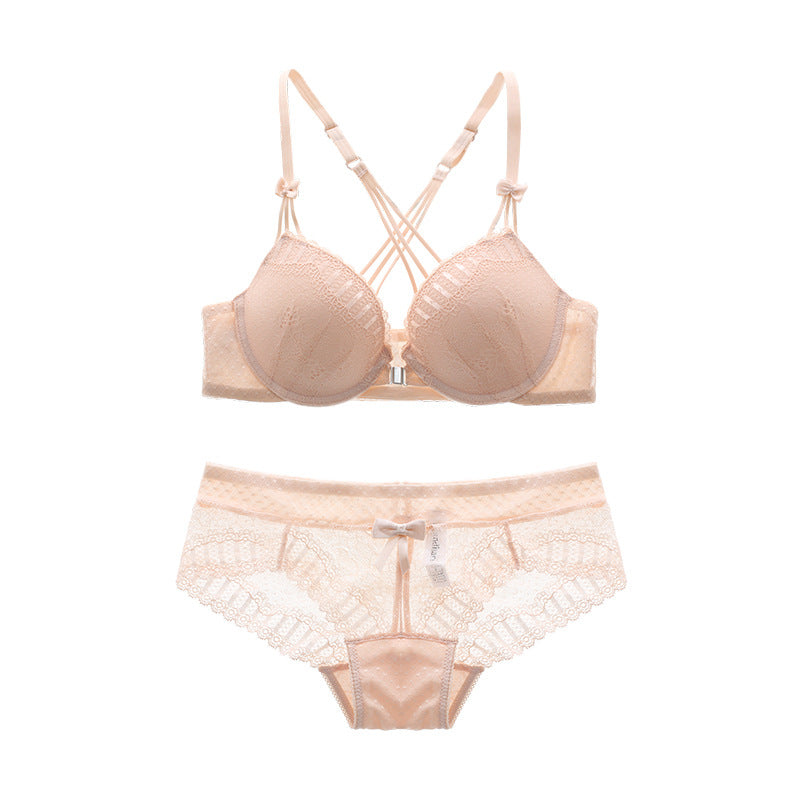 Conjunto de Lingerie de alça cruzada feminino