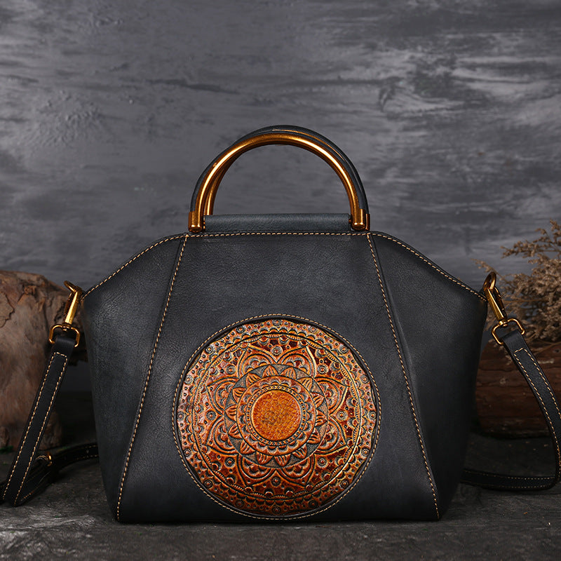 Bolsa de ombro de couro feminina