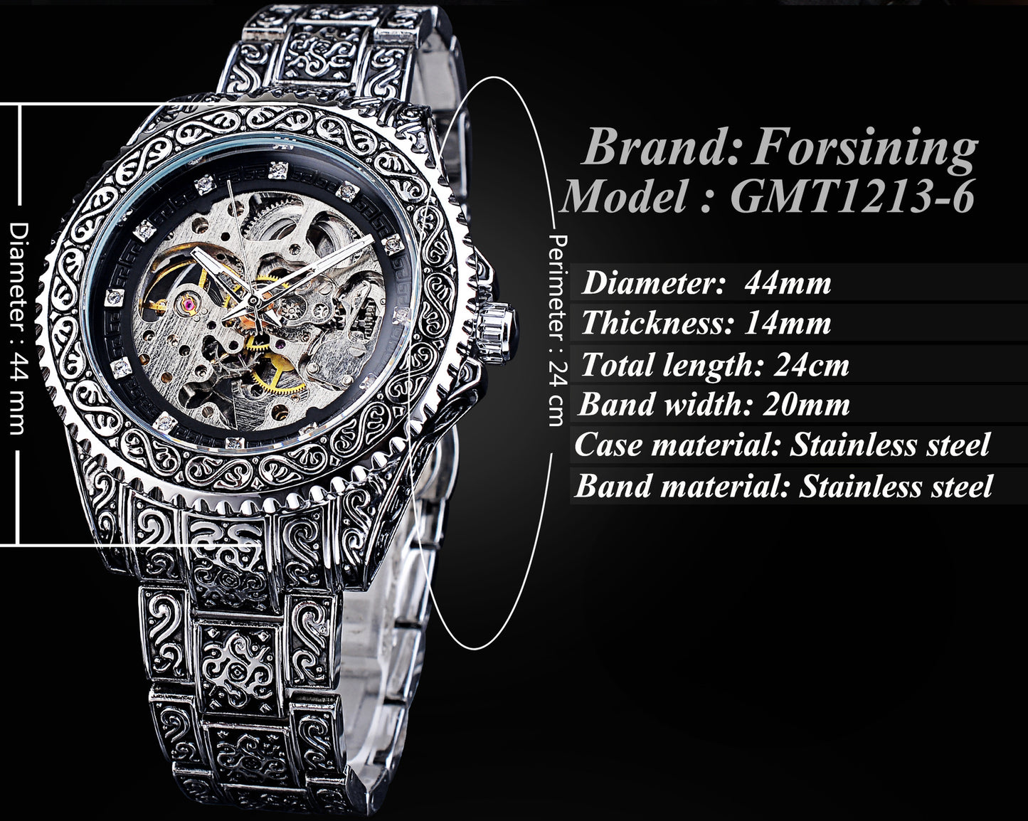 Relógio mecânico e automático masculino