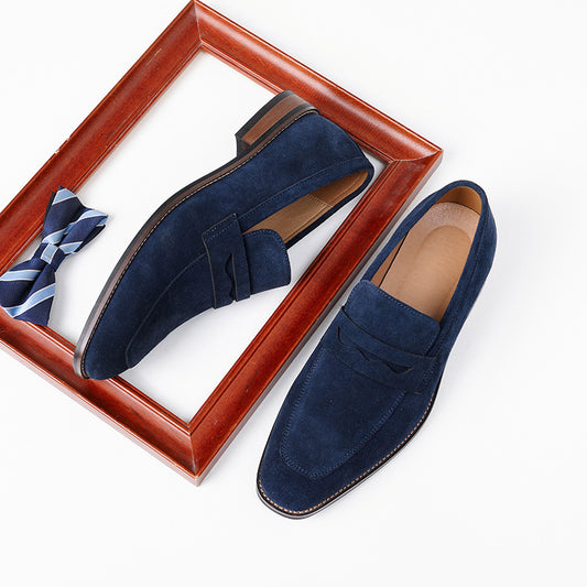 sapatos de couro genuíno, sapatos masculinos de camurça.