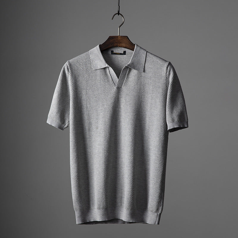 Camisa pólo de malha fina 100% algodão
