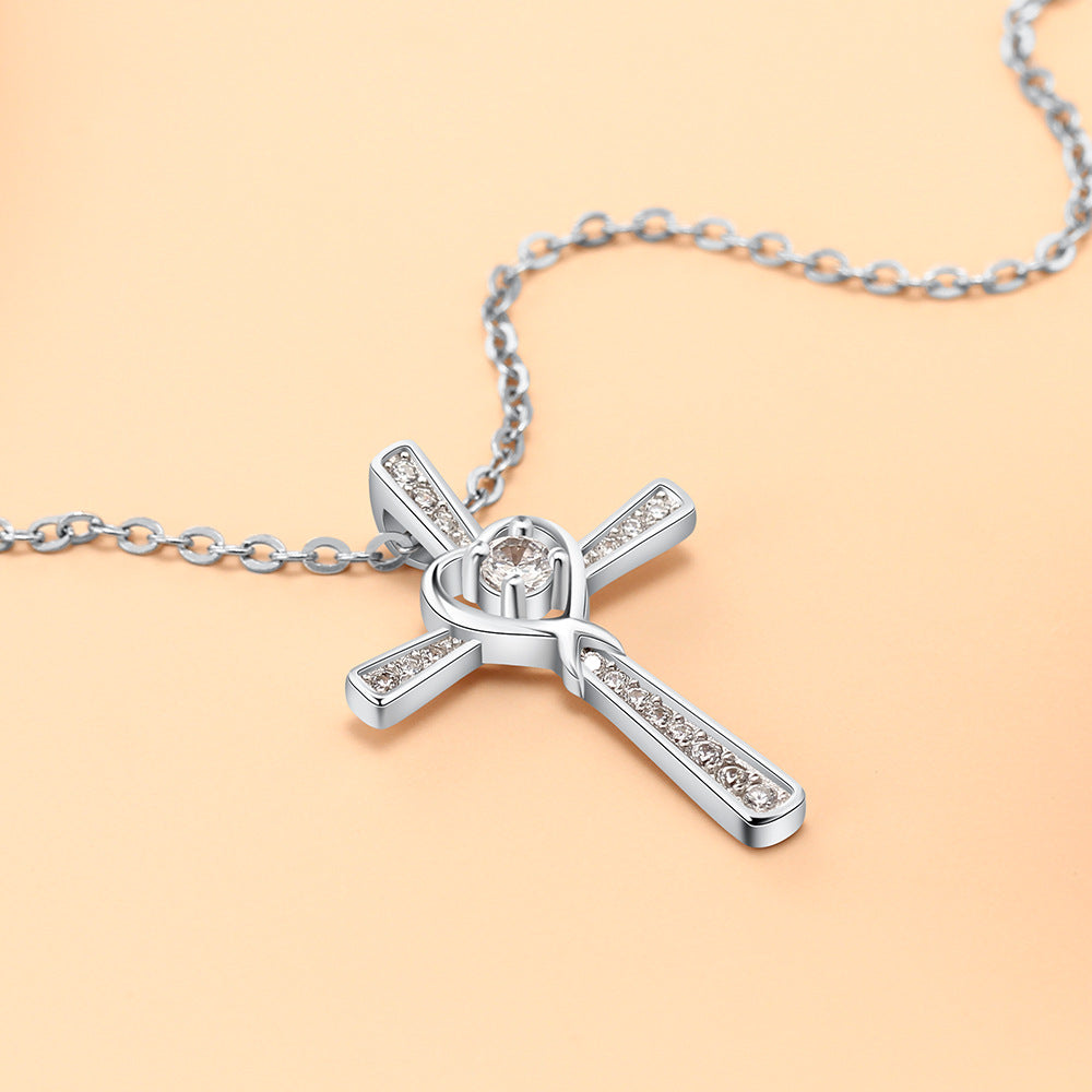 colar com pingente de cruz feminino