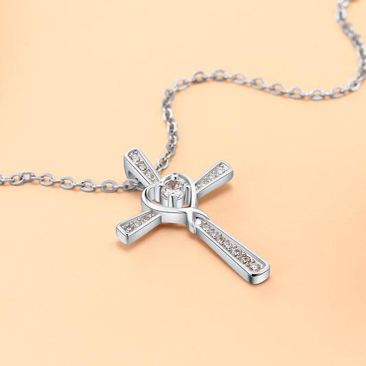 colar com pingente de cruz feminino