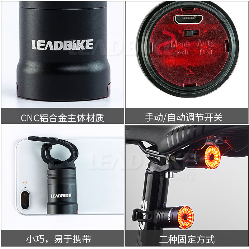 luz de bicicleta freio de indução inteligente