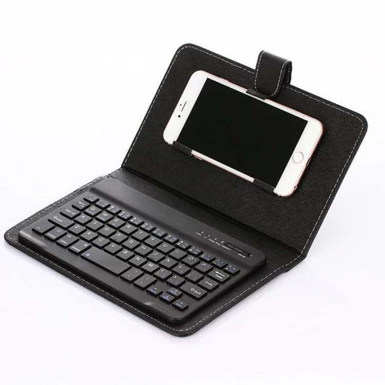 Capa de couro com teclado bluetooth para celular