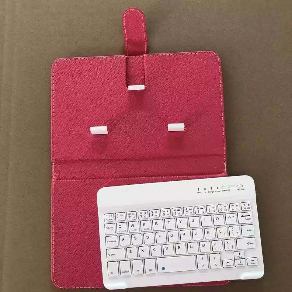 Capa de couro com teclado bluetooth para celular