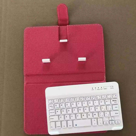 Capa de couro com teclado bluetooth para celular