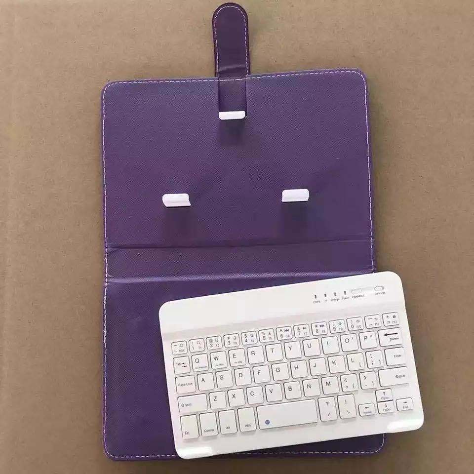 Capa de couro com teclado bluetooth para celular