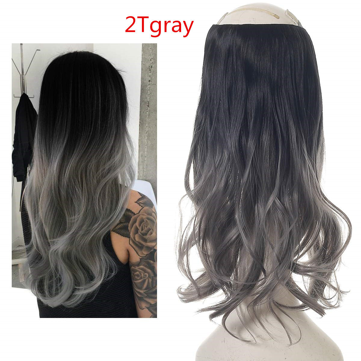 peruca feminina peixe linha onda longo