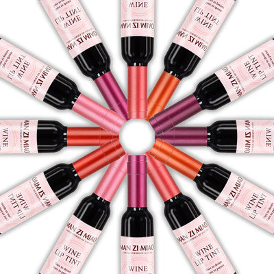 Maquiagem garrafa de vinho tinto batom liquido