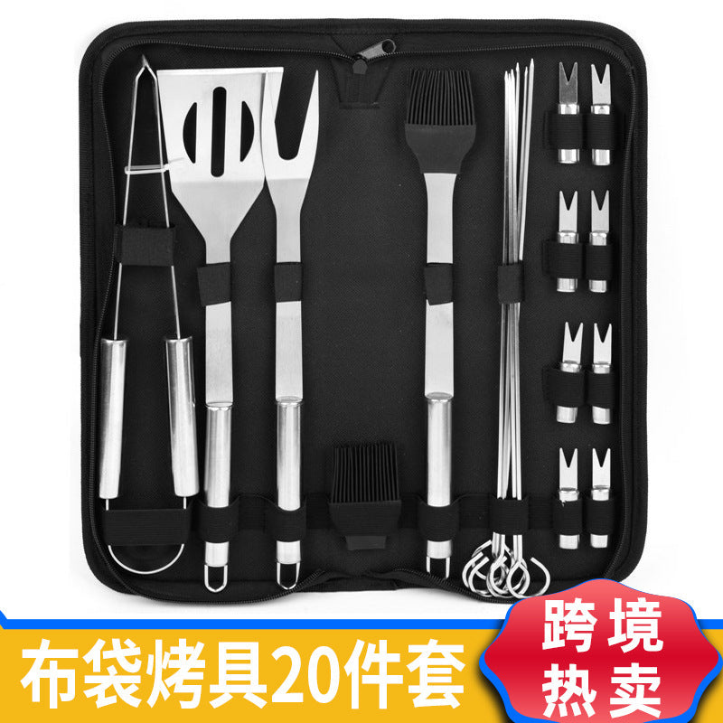 Conjunto de 20 peças de utensílios para churrasco