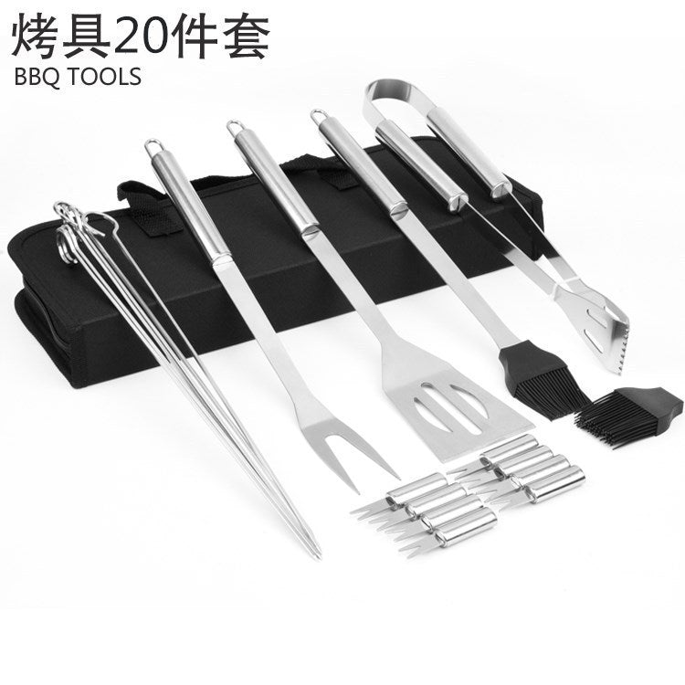 Conjunto de 20 peças de utensílios para churrasco 