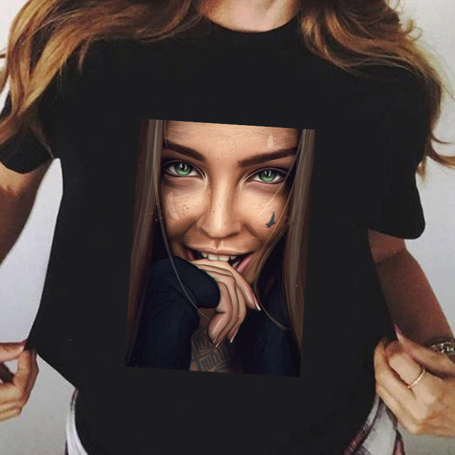 camiseta manga curta feminina