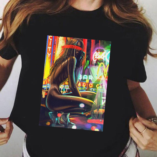 camiseta manga curta feminina