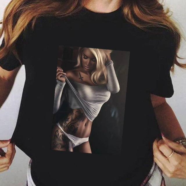 camiseta manga curta feminina
