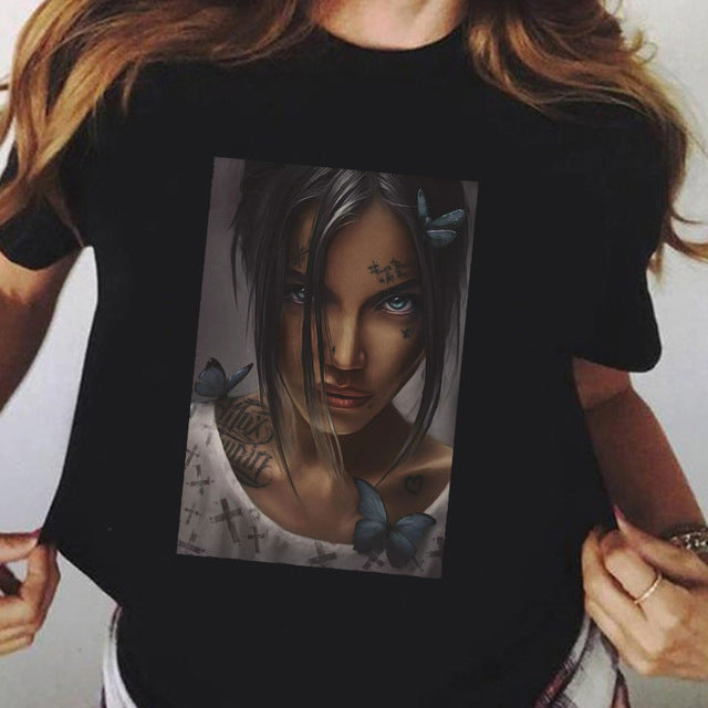 camiseta manga curta feminina