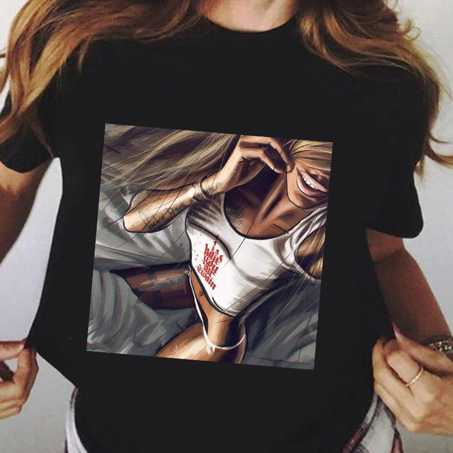 camiseta manga curta feminina