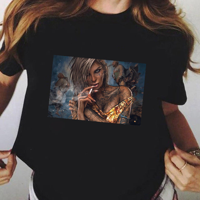 camiseta manga curta feminina