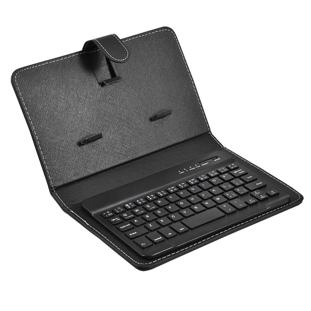 Capa de couro com teclado bluetooth para celular