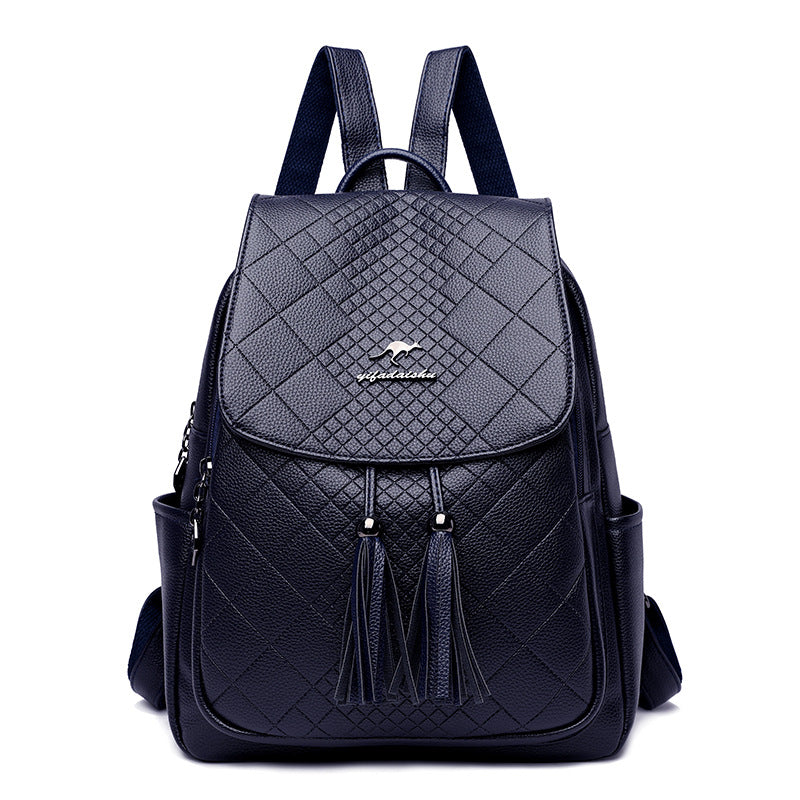 Mochila de couro macio feminina