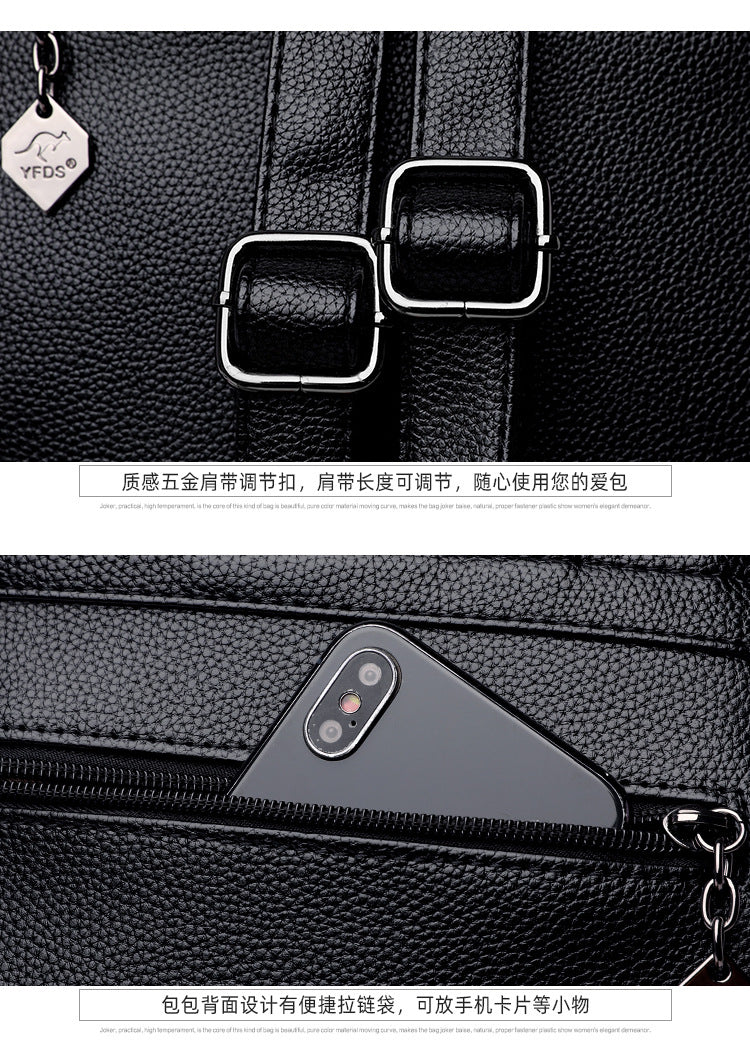 Mochila de couro macio feminina