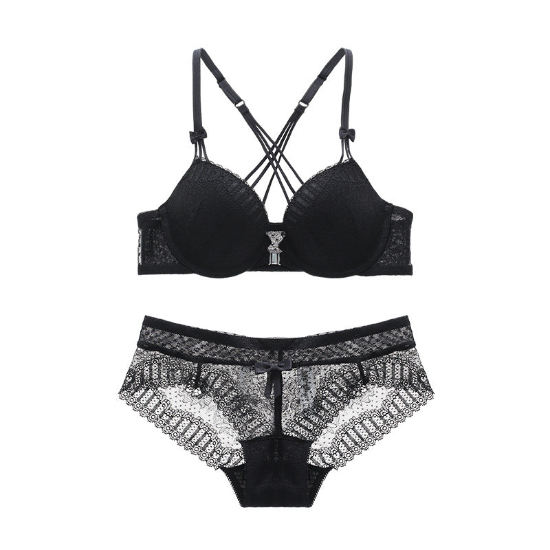 Conjunto de Lingerie de alça cruzada feminino