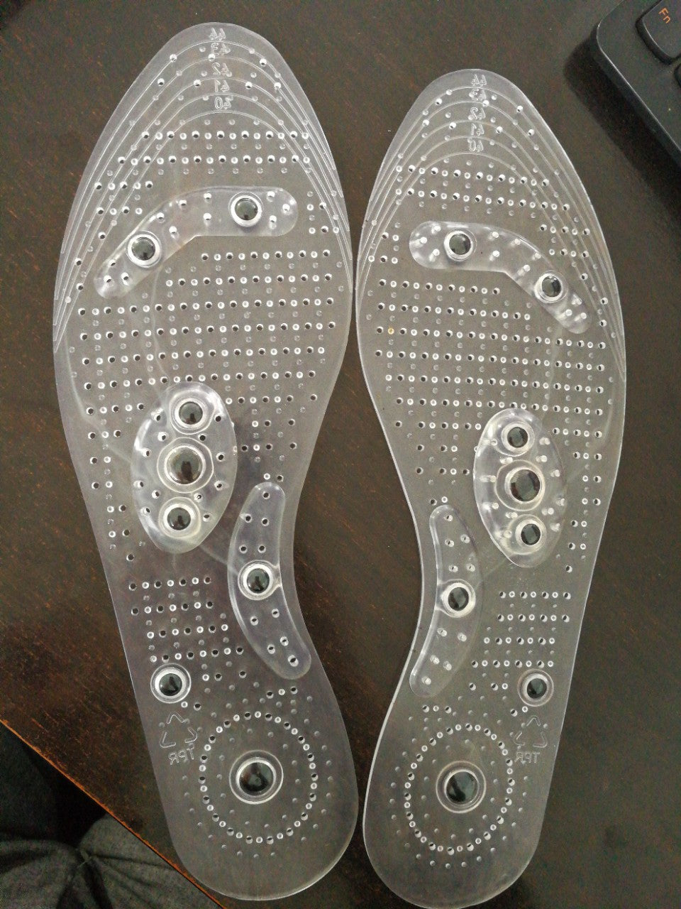 Palmilhas de silicone de terapia magnética transparente para cuidados com os pés