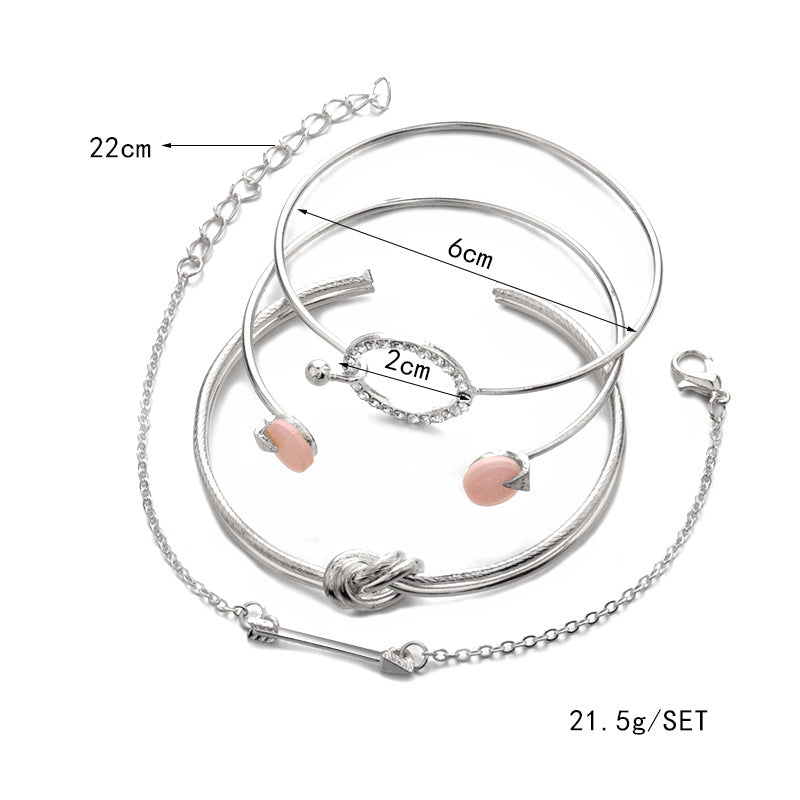 conjunto de quatro pulseiras feminina