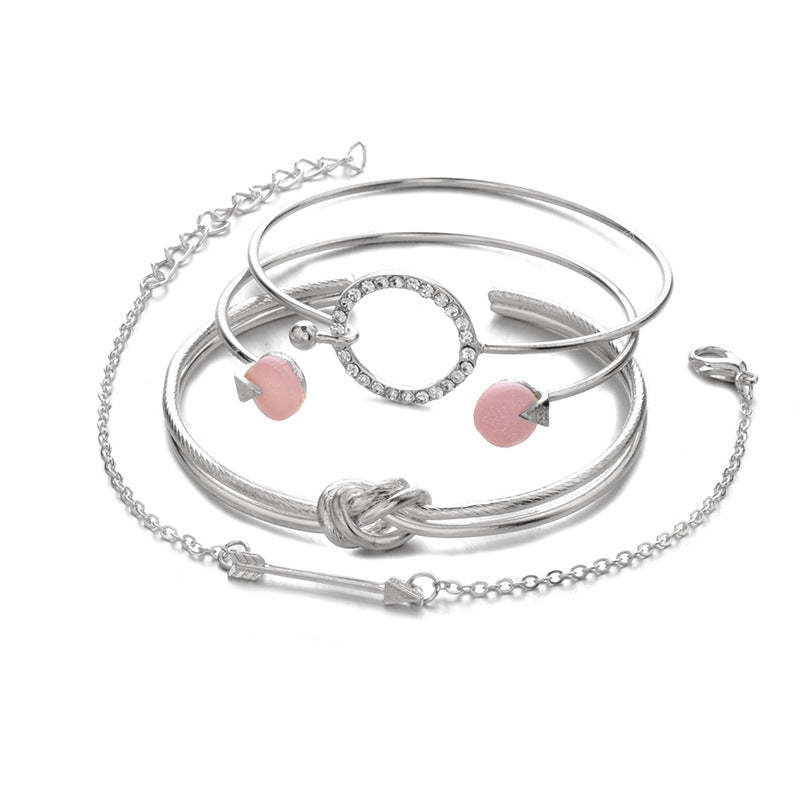 conjunto de quatro pulseiras feminina