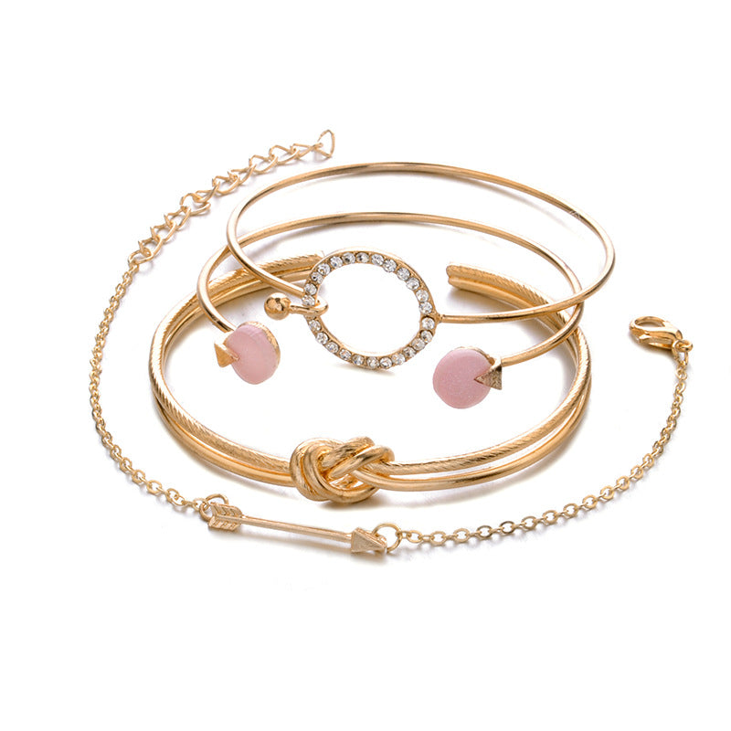 conjunto de quatro pulseiras feminina