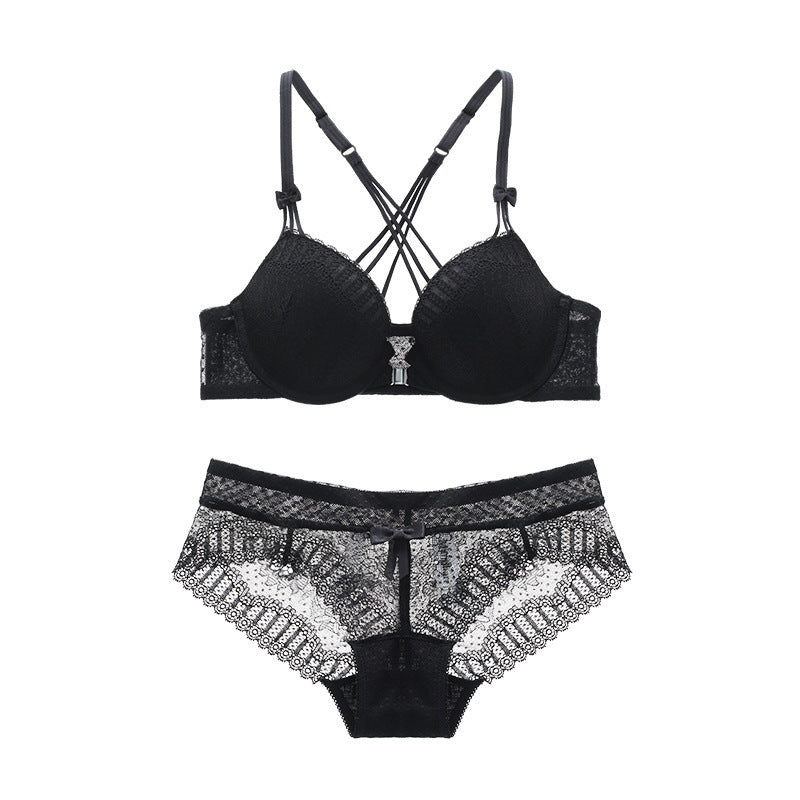 Conjunto de Lingerie de alça cruzada feminino