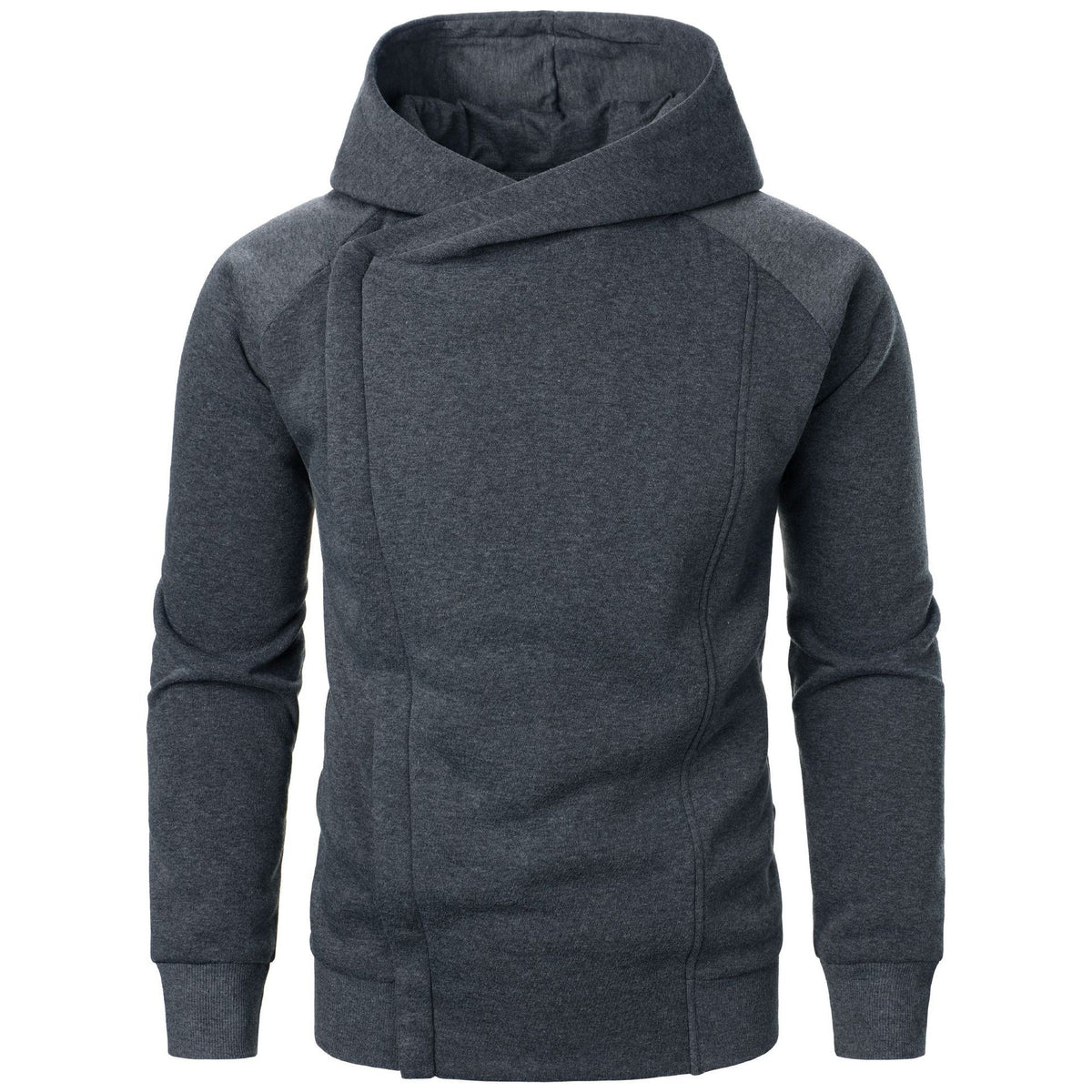 Blusa masculina com capuz e zíper lateral moderno e casual