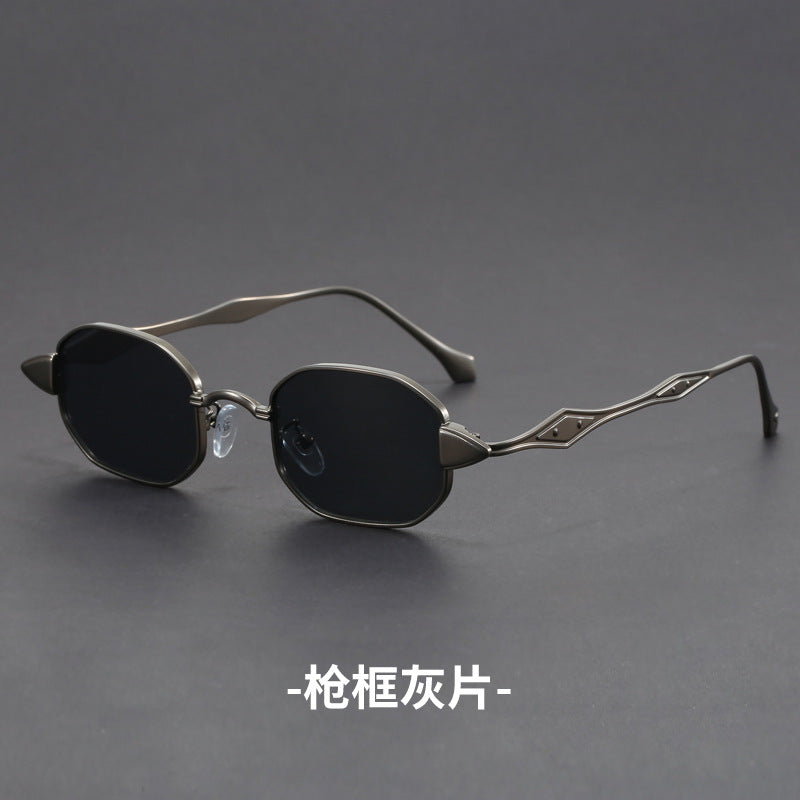 óculos de sol retrô versão coreana formato côncavo 