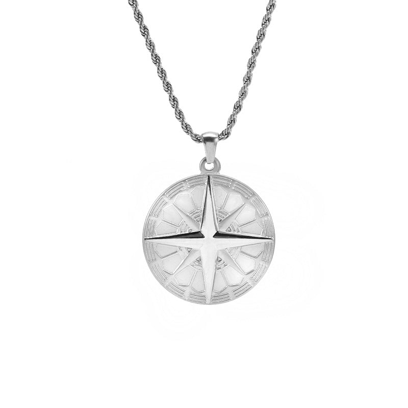 colar com pingente de estrela de quatro pontas