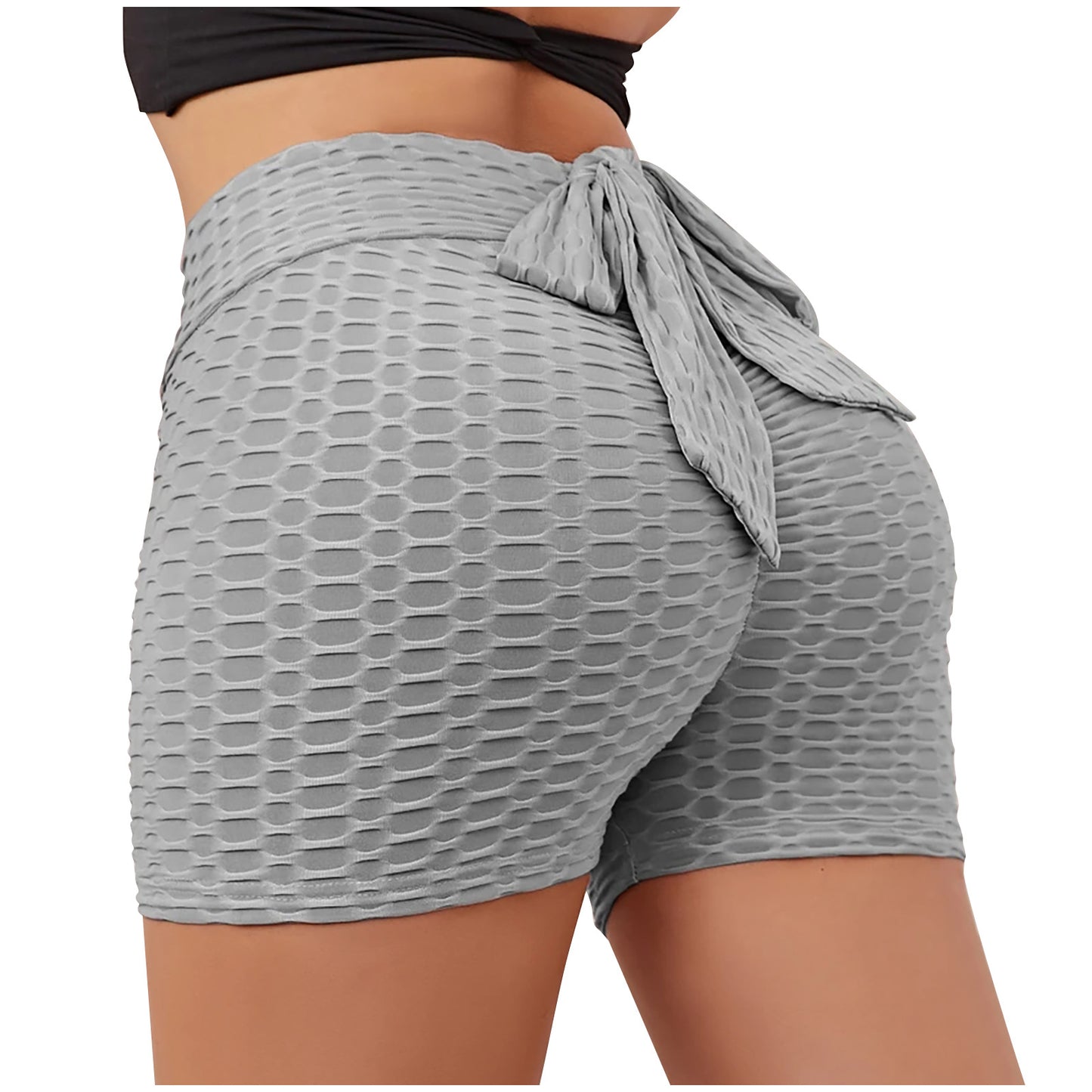 Shorts para fitness com cintura alta feminino