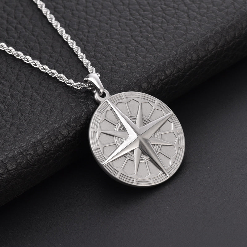 colar com pingente de estrela de quatro pontas