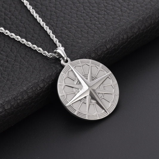 colar com pingente de estrela de quatro pontas