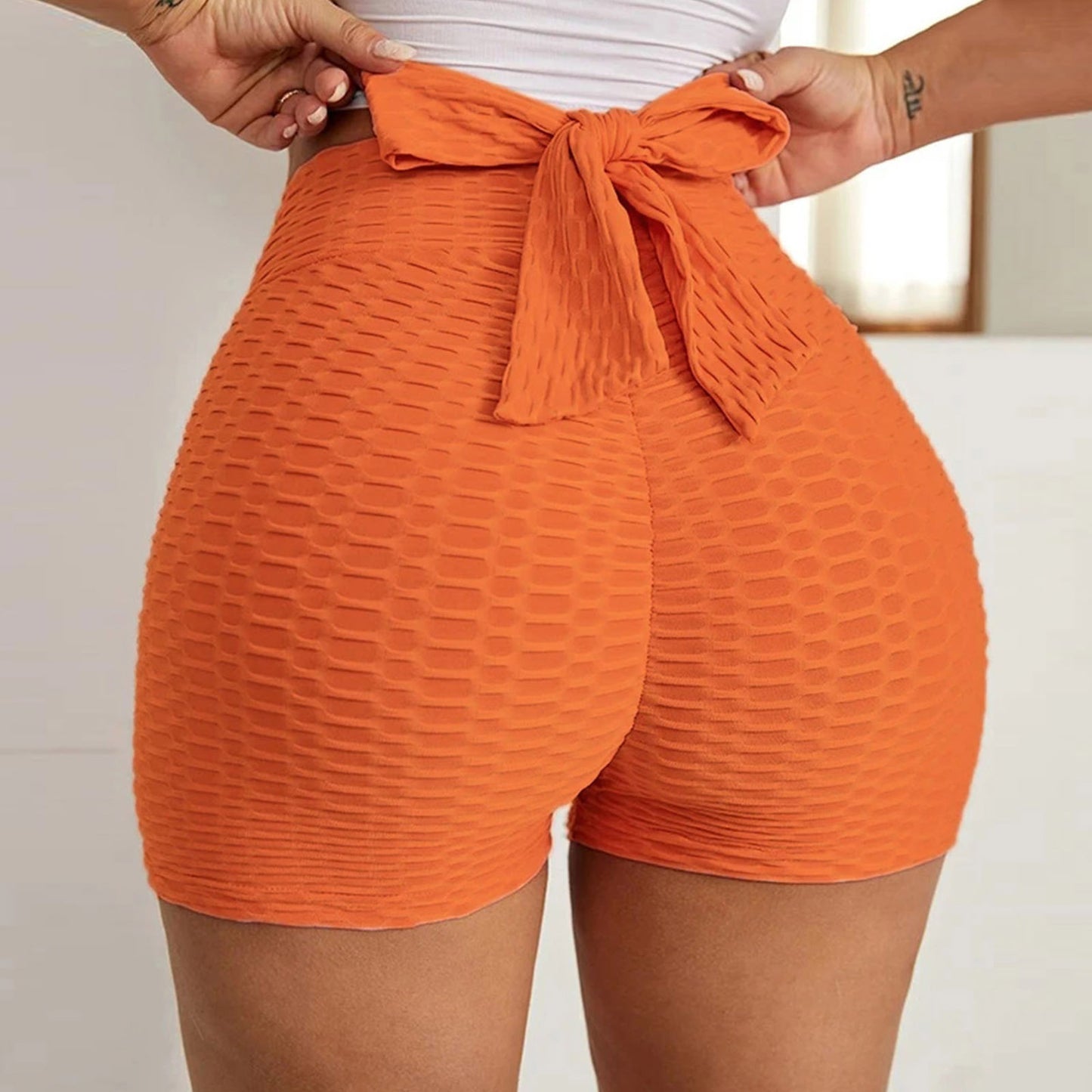 Shorts para fitness com cintura alta feminino