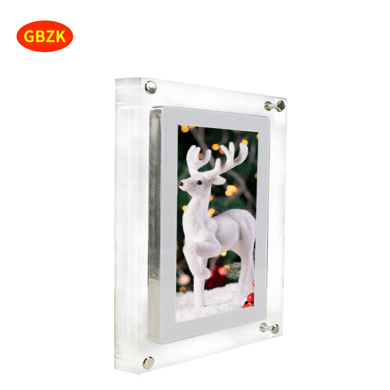 Porta retrato de acrílico transparente de 7 polegadas