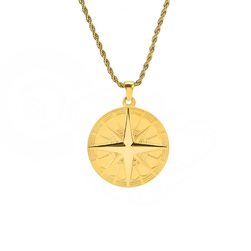 colar com pingente de estrela de quatro pontas