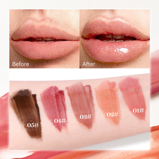 Brilho labial líquido hidratante e volumizador de lábios com gengibre e menta