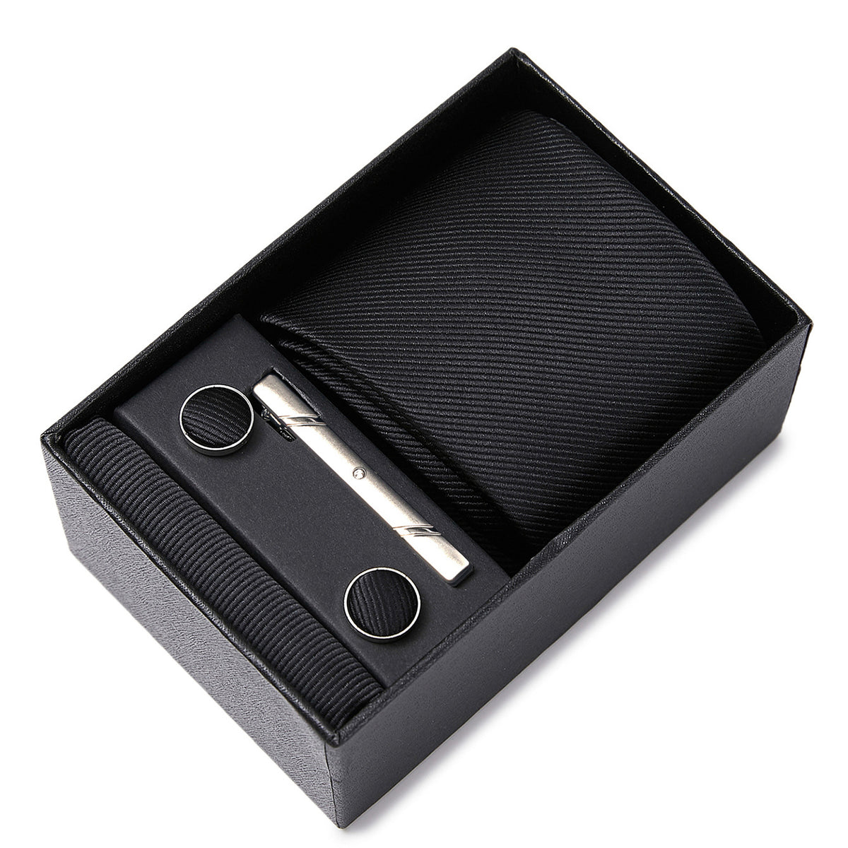 kit  vem uma gravata um lenço de bolso e abotoadura