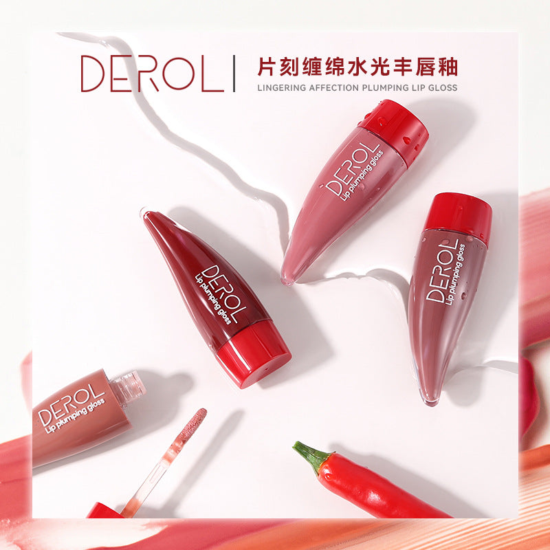 Brilho labial líquido hidratante e volumizador de lábios com gengibre e menta