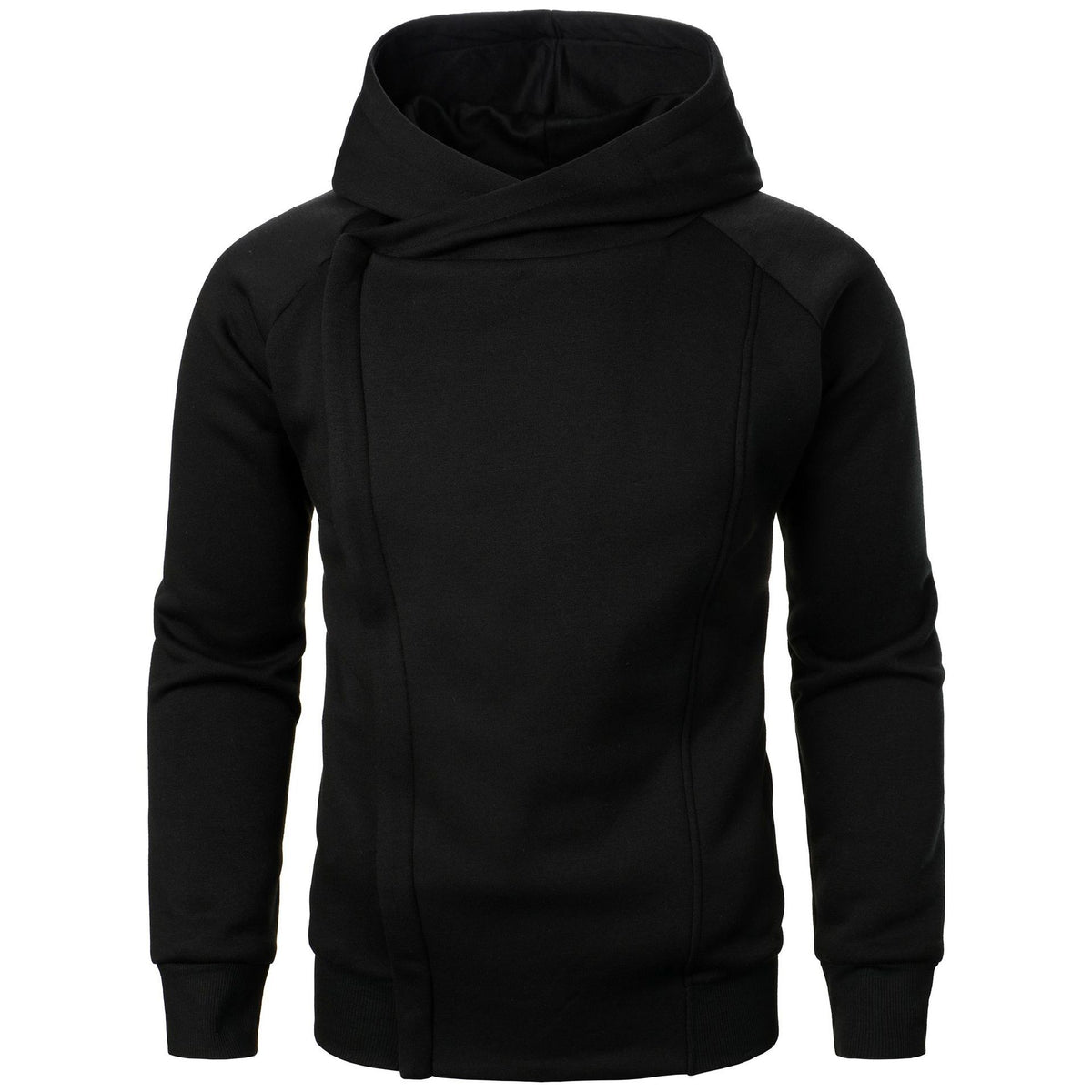 Blusa masculina com capuz e zíper lateral moderno e casual