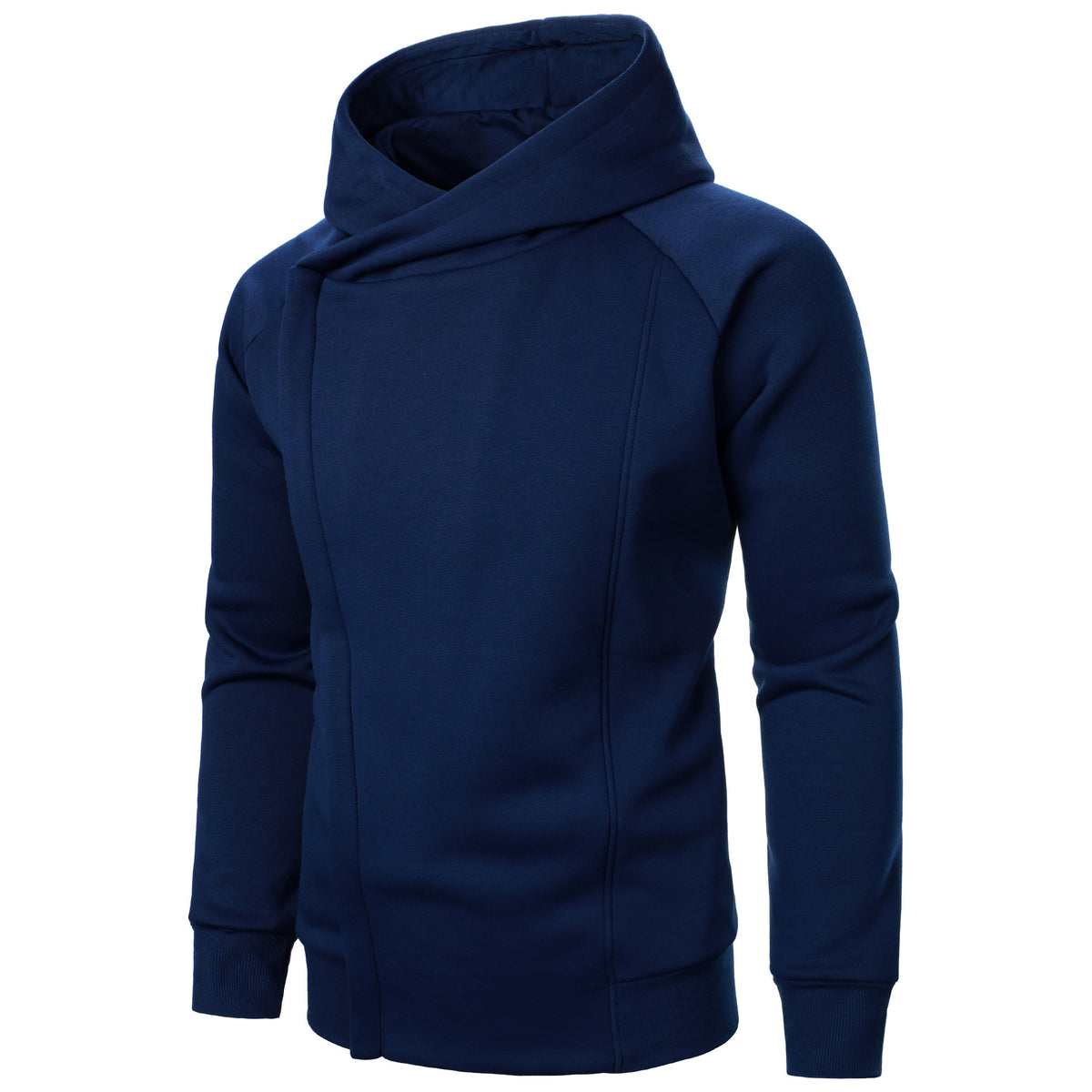Blusa masculina com capuz e zíper lateral moderno e casual