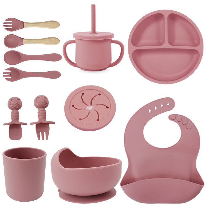 Conjunto de talheres de silicone para Bebes
